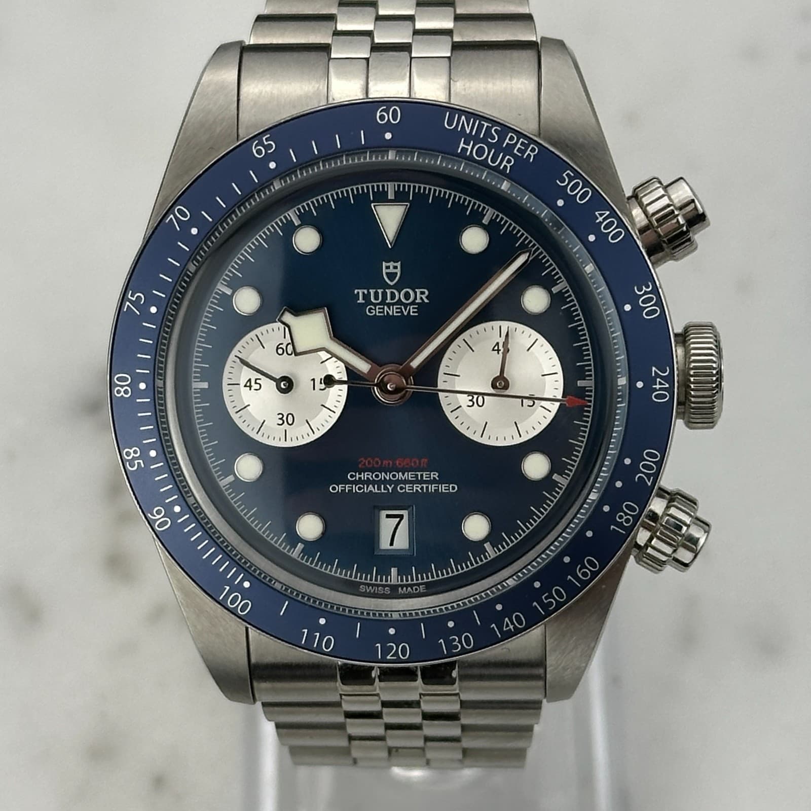 2024 TUDOR Black Bay Blue Chronograph Watch Boutique Exclusive Full Set M79360B