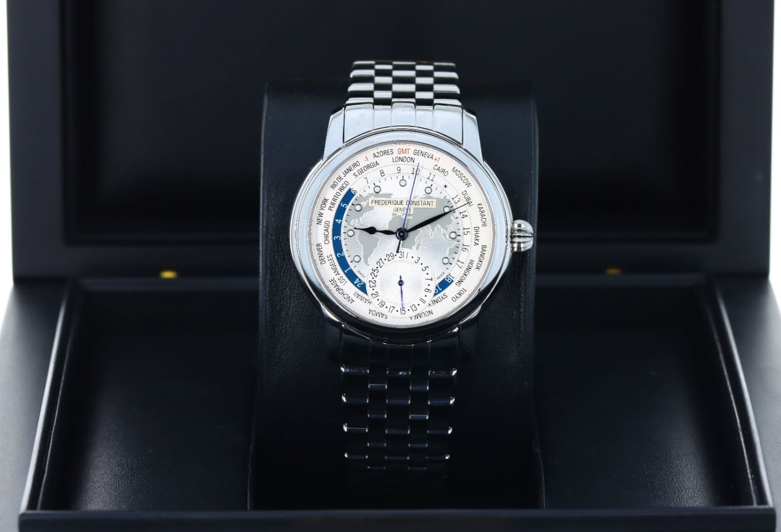 Frederique Constant Classic Worldtimer Manufacture -Stainless Steel FC-718WM4H6B