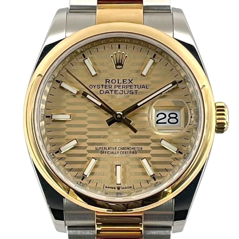 Rolex Datejust 36 126203 Fluted Motif K18 ss Automatic Mens Watch Used