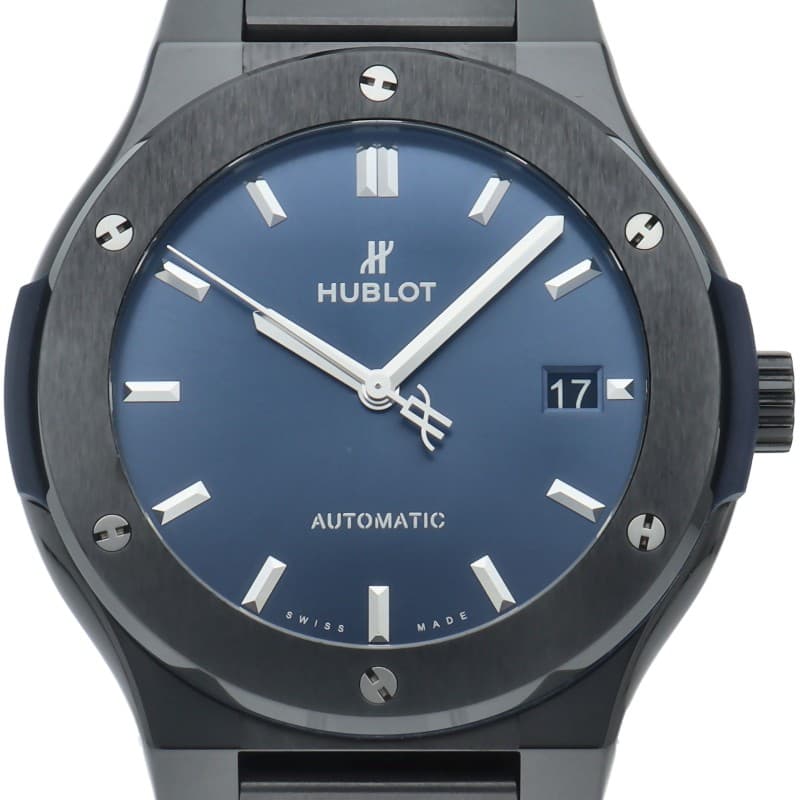 HUBLOT Classic Fusion Ceramic Blue 45mm 510.CM.7170.CM ceramic mensWatch blu...