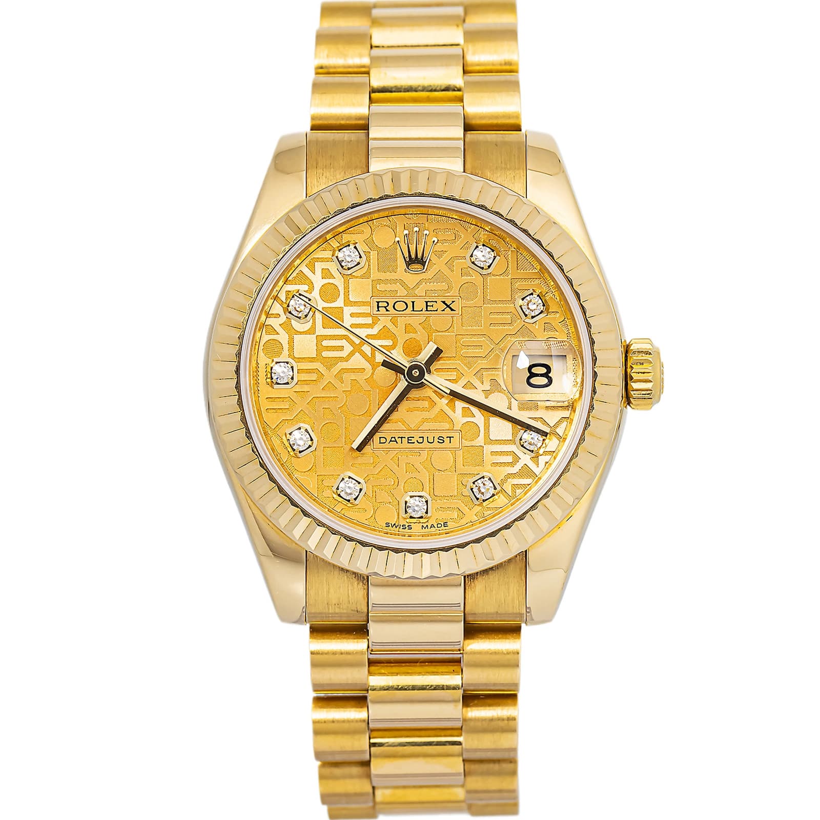 Rolex Datejust 178278 2011 Card President YG Champagne Index Auto 31mm