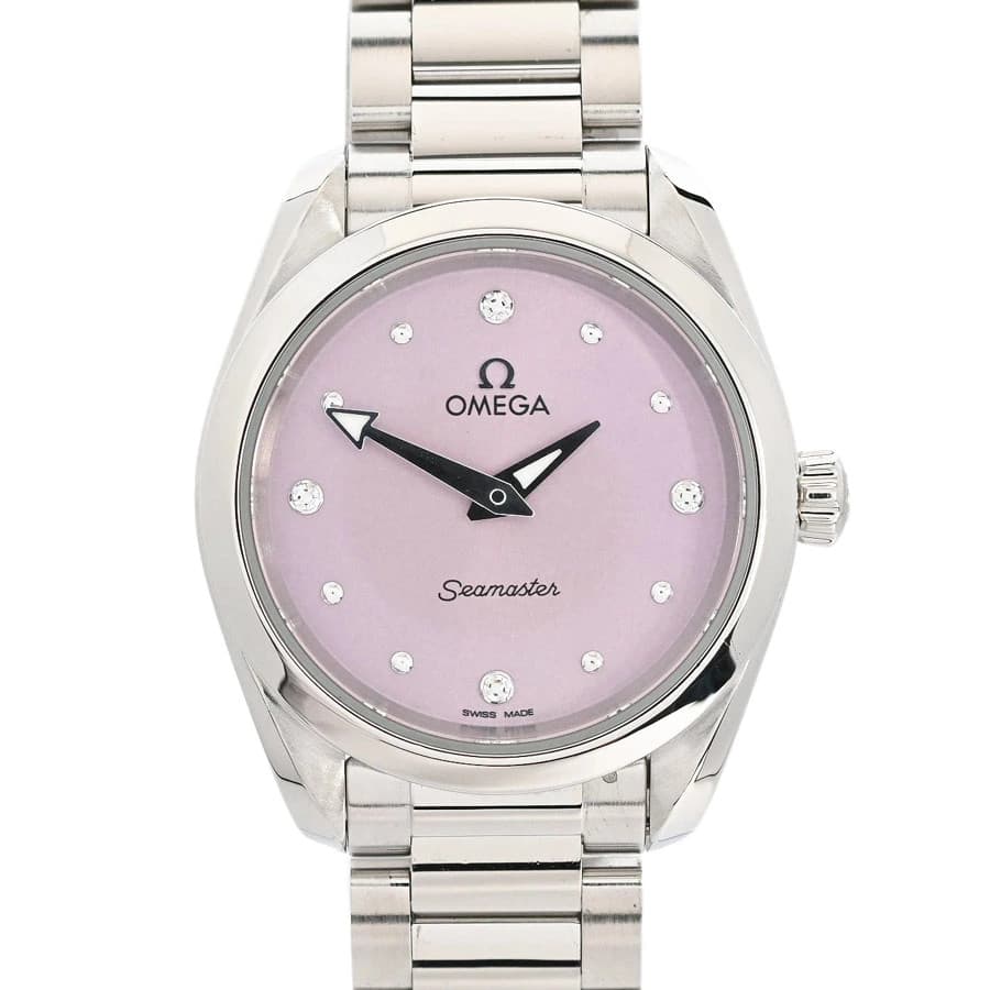 OMEGA WATCH SEAMASTER 220.10.28.60.60.001 4-DIAMOND QUARTZ PINK DIAL SS WOMEN'S