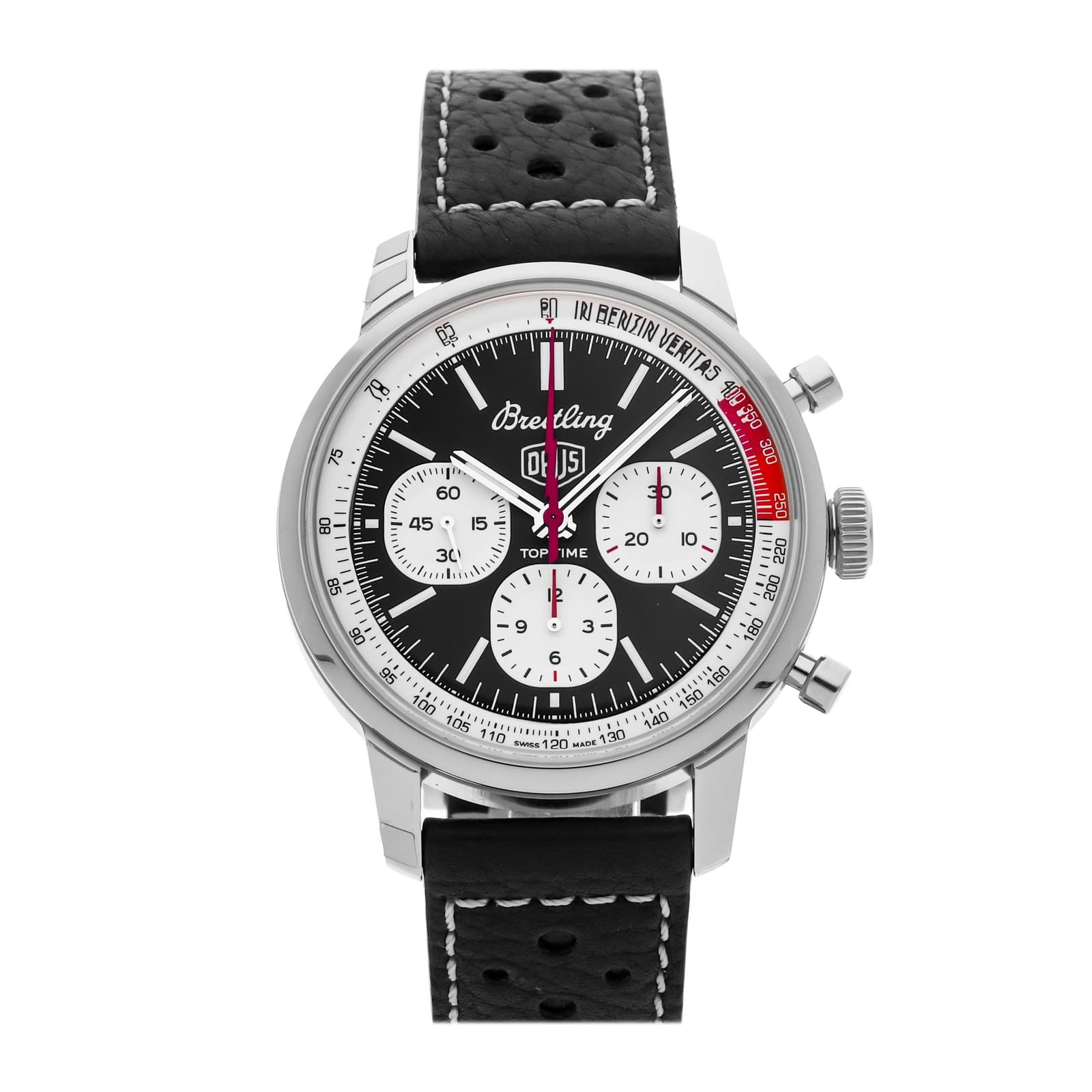 Breitling Top Time B01 Deus Steel Auto 41mm Black Dial Watch AB01765A1B1X1