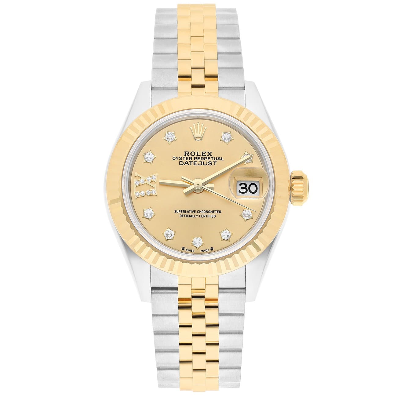 Rolex Lady-Datejust 279173-0021 Champagne Star Diamond Dial 28mm Jubilee Stai...