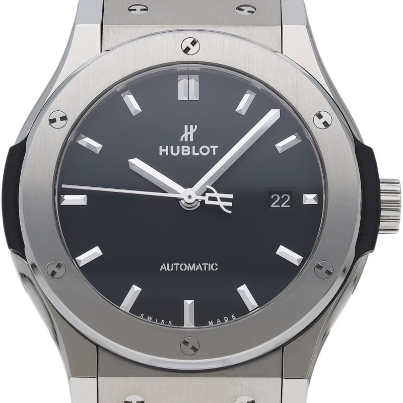 HUBLOT Classic Fusion Titanium 42mm 542.NX.1171.RX Titanium / rubber mensWat...