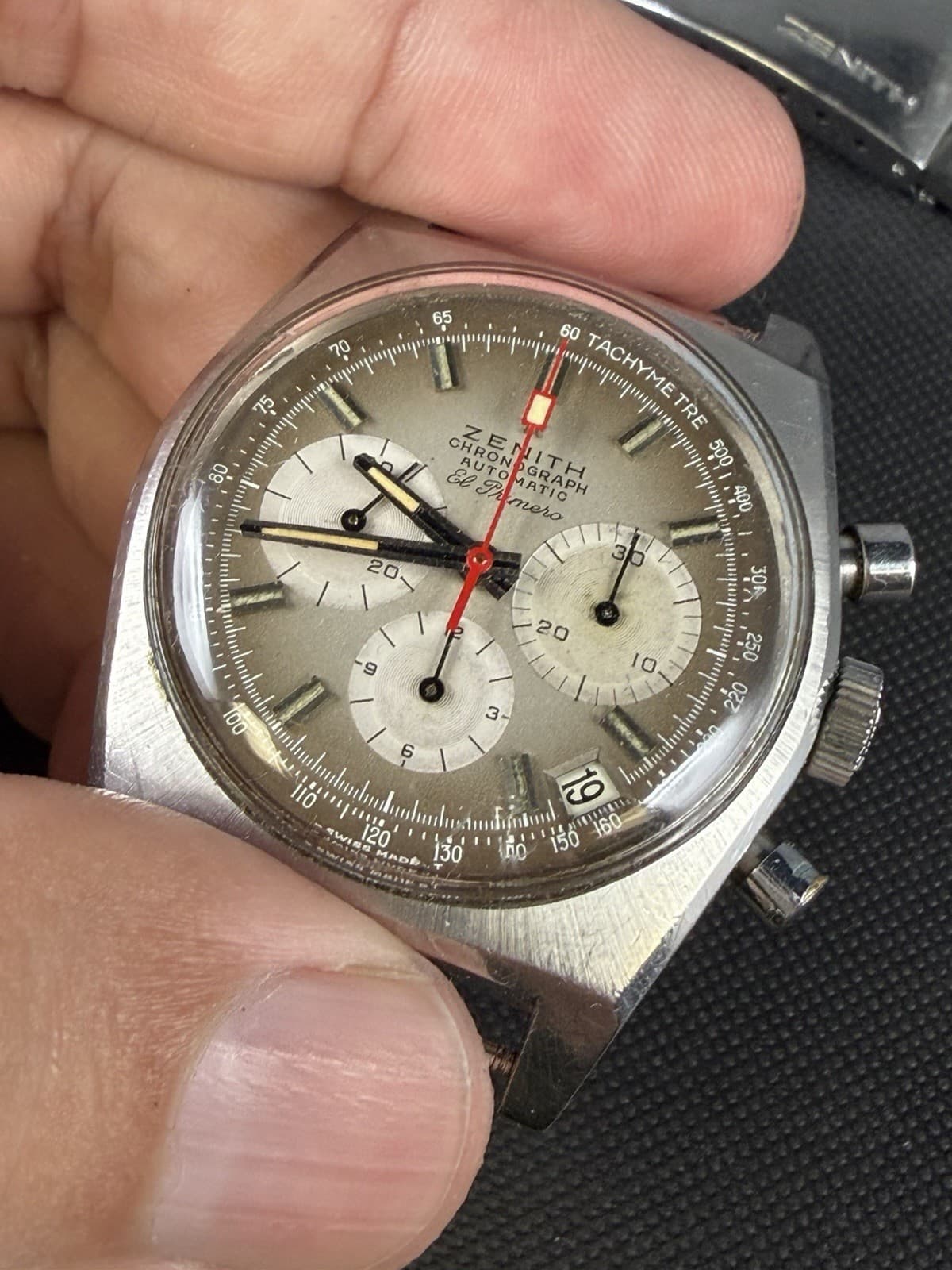 Zenith El Primero A385 Vintage 1971 With Gay Freres Ladder Bracelet Chronograph