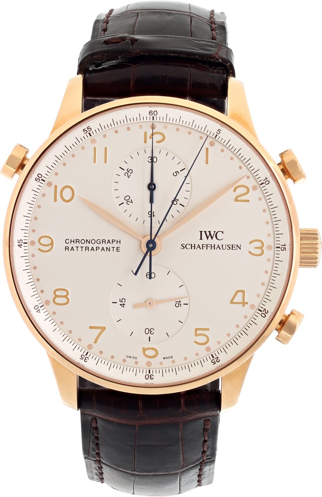 IWC Portuguese Yellow Gold Silver dial 41mm Manual watch