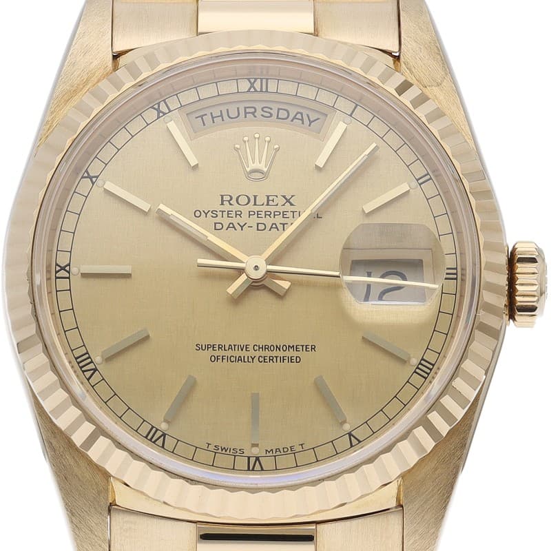 ROLEX Day-Date Watch with Mosaic Dial 18238(E) 18K Yellow Gold mensWatch Cha...