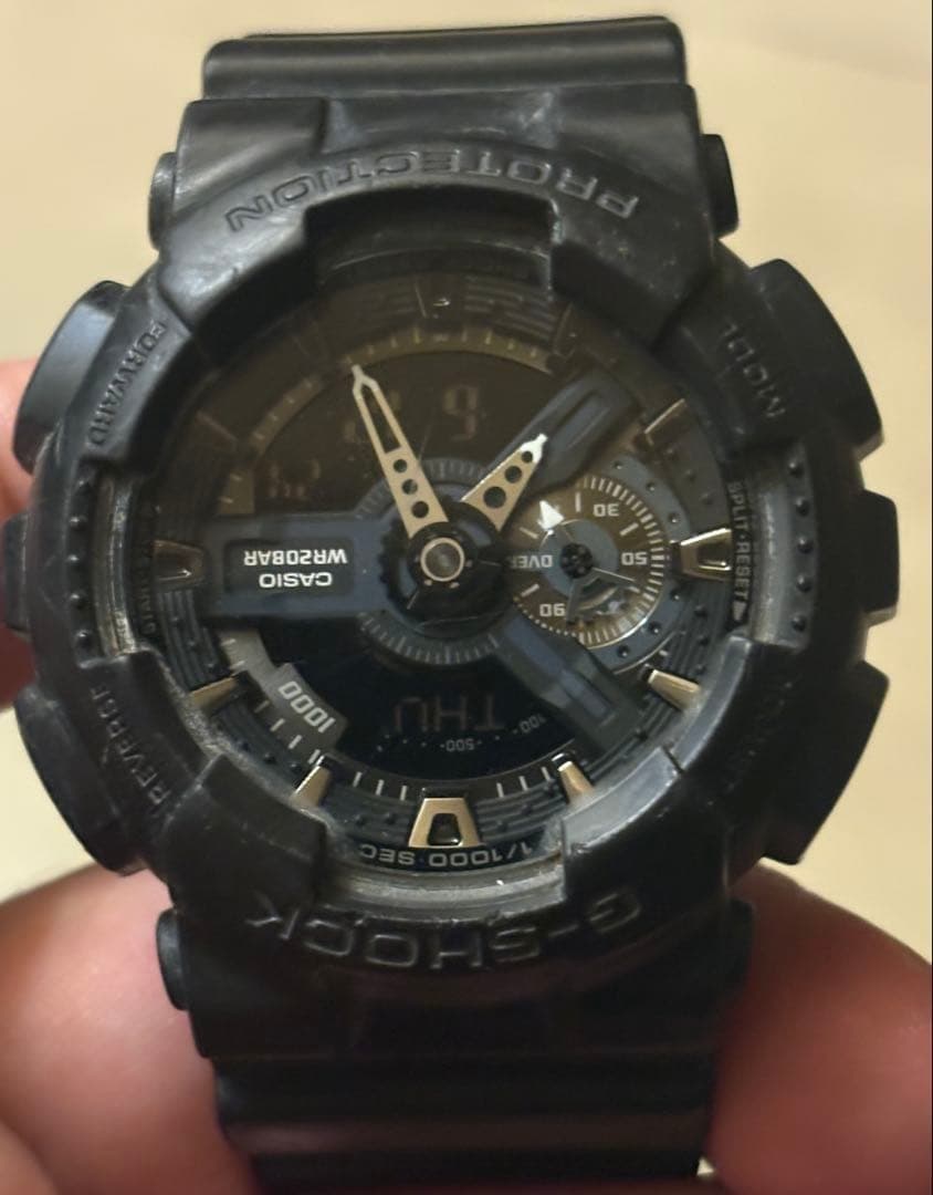 CASIO G-SHOCK GA-110-1B Watch, All Black, Working Condition