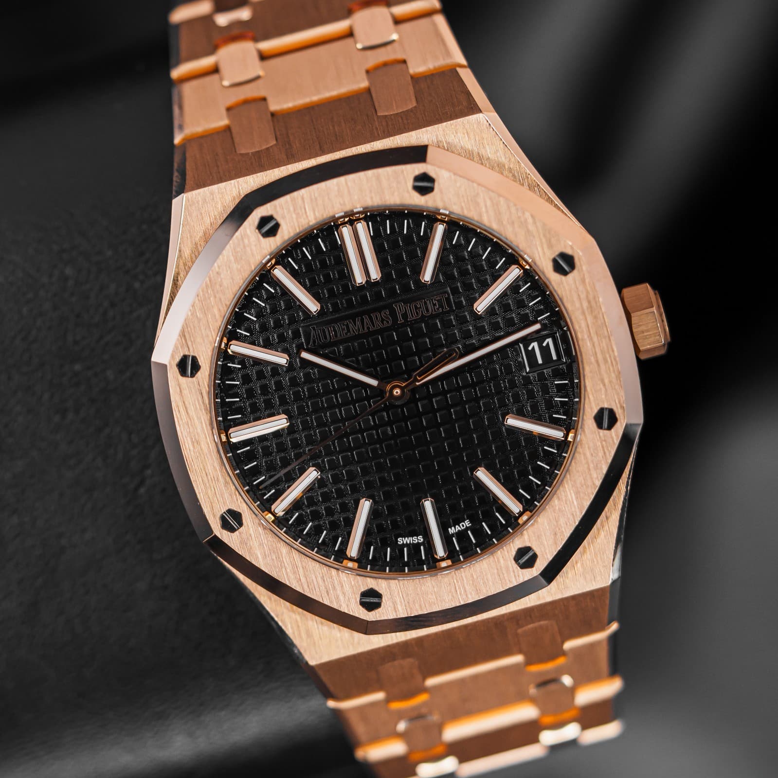 Audemars Piguet Royal Oak 15510OR.OO.1320OR.04 41mm Black Dial Pink Gold B&P
