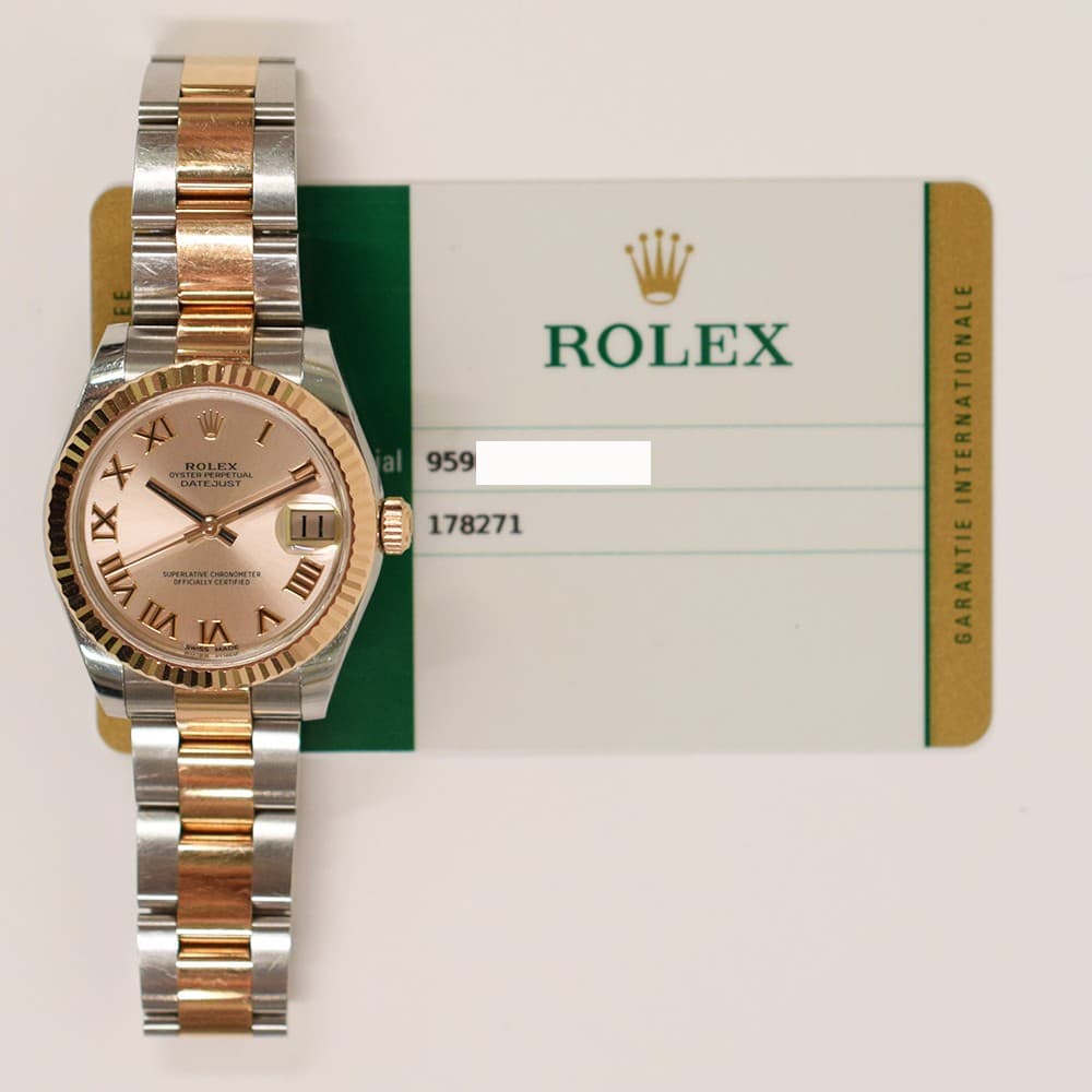 2018 Rolex Datejust 31, 178271, 31mm, Pink Roman Dial, Oyster Bracelet, Box &...