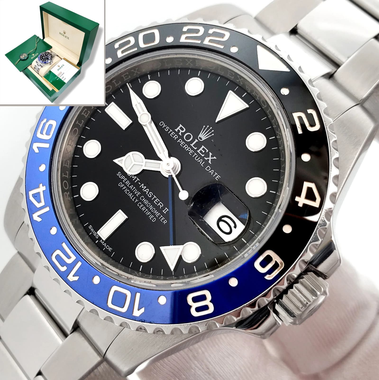 2016 Rolex Batman GMT-Master II Steel Oyster 40mm Watch 116710BLNR Box/Papers