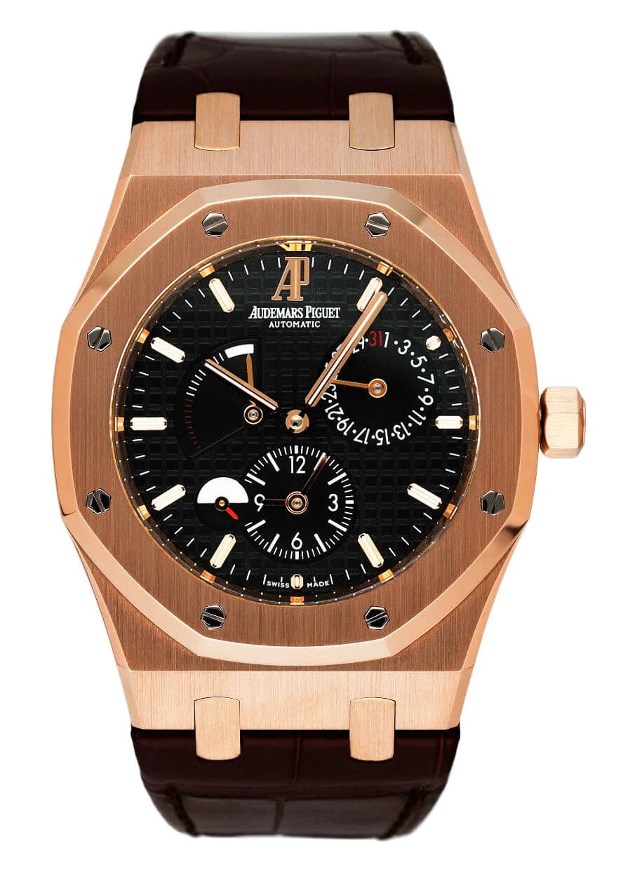 Audemars Piguet Royal Oak 26120OR Dual Time Black Dial Mens Watch With Papers