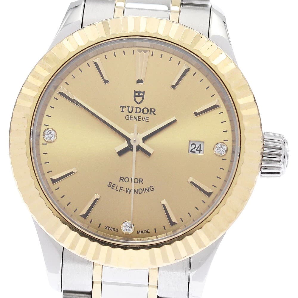 TUDOR 12113 Style Date 3P Diamond Automatic Women's Watch From Japan G0816