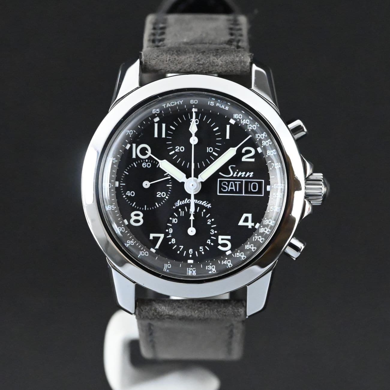 SINN 103ST VINTAGE CHRONO BLACK MATTE WATCH 41 MM (V.GOOD & PAPER & ORIGINAL)