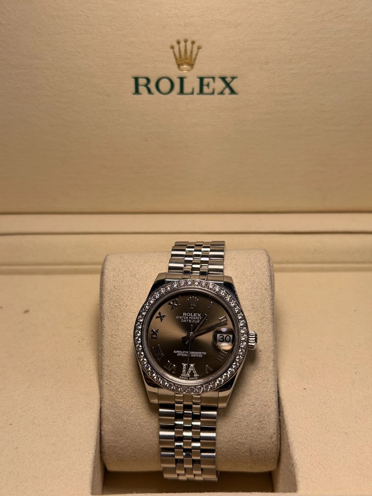 Rolex Datejust 31 Bronze Roman Dial on Jubilee 178384 Complete 2017