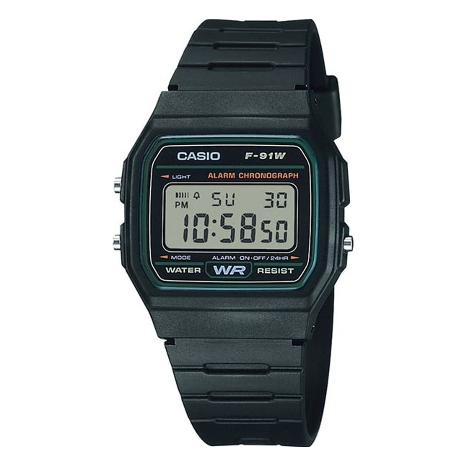 CASIO F-91W-3JH Green Trim Classic Digital Watch