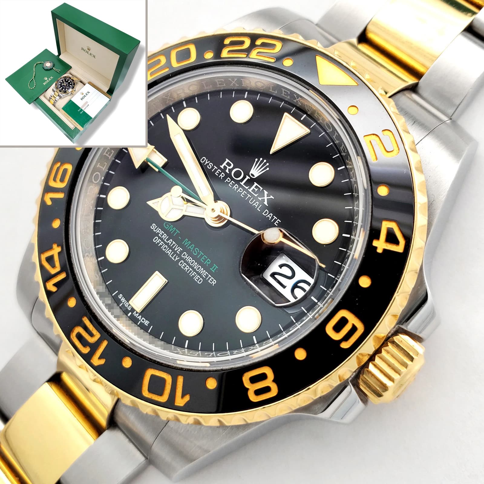 2015 Rolex GMT-Master II Ceramic Bezel 2-Tone 40mm Watch 116713LN Box/Papers