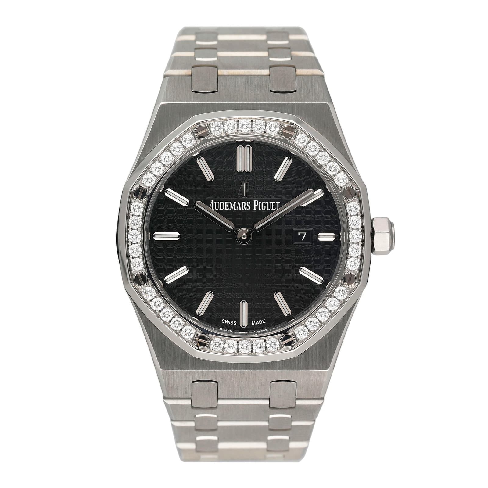 Audemars Piguet Royal Oak 67651ST Diamond Black Dial Ladies Watch