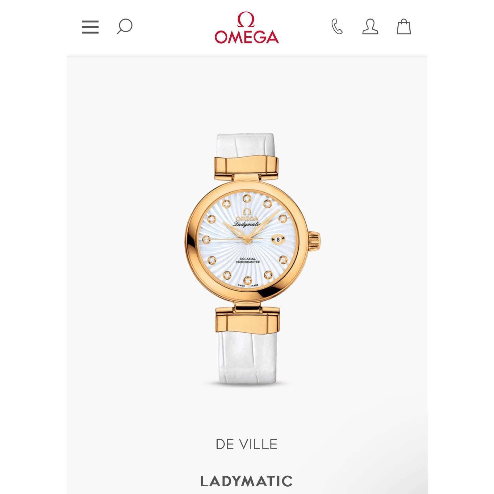 OMEGA DE VILLE LADYMATIC 34MM WOMEN WATCH 425.63.34.20.55.002 (NEW, Rare Watch)