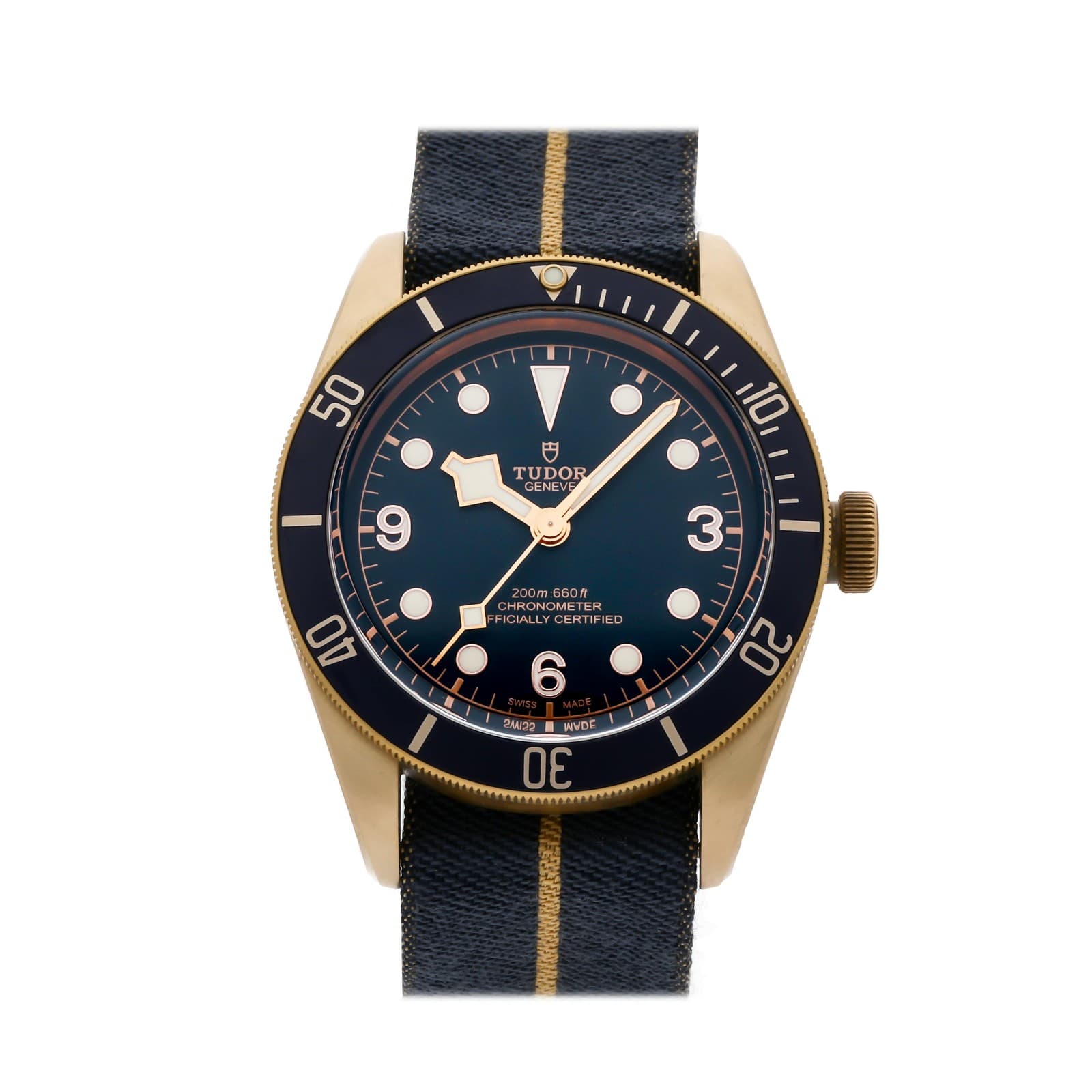 Tudor Heritage Black Bay Bronze Bucherer Blue Auto 43mm Strap Watch 79250BB