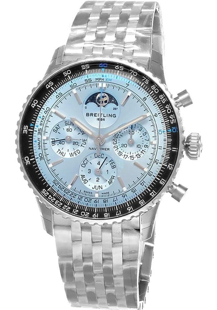 Breitling Navitimer B19 Chrono Perpetual Calendar 43mm Blue Watch PB1920251C1A1