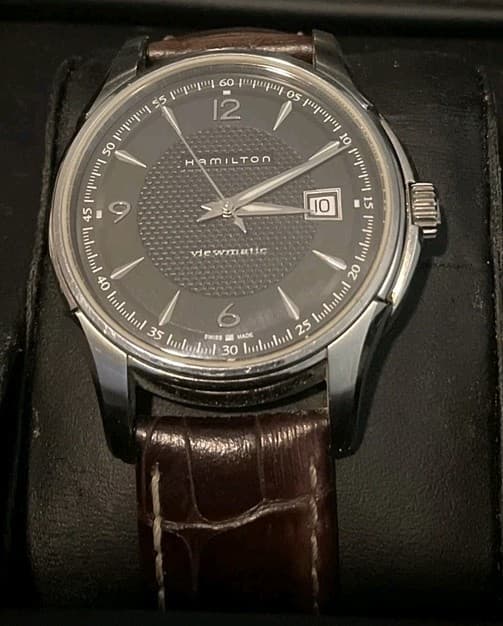 Hamilton Jazzmaster Men's Black Watch with Brown Leather Band - H32515535