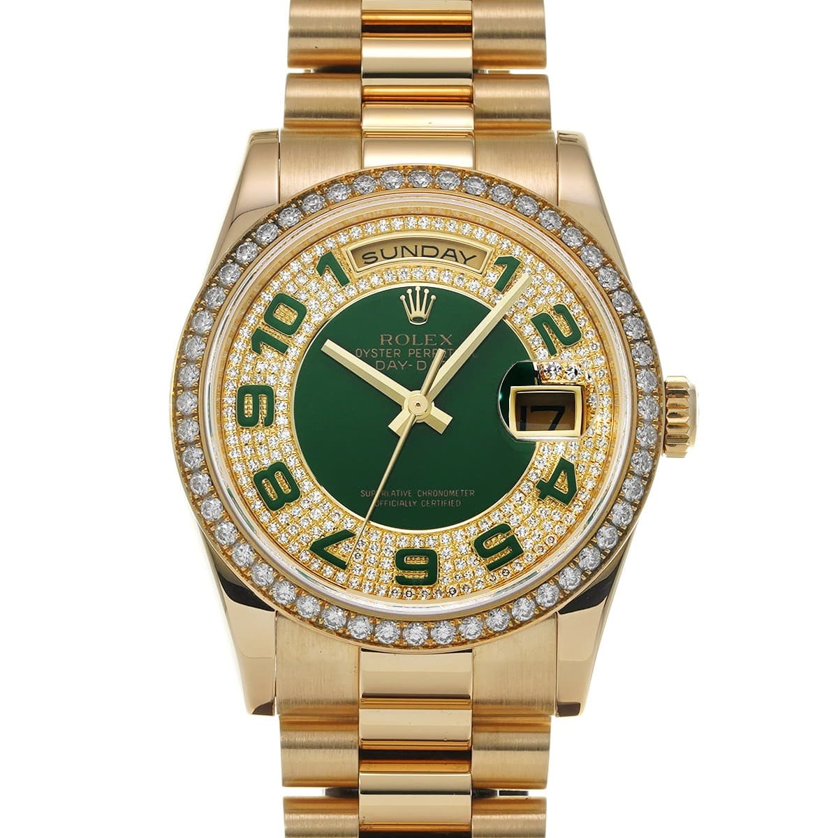 ROLEX Day-Date 36 50th 118348ZEA green/diamond WATCH 717010