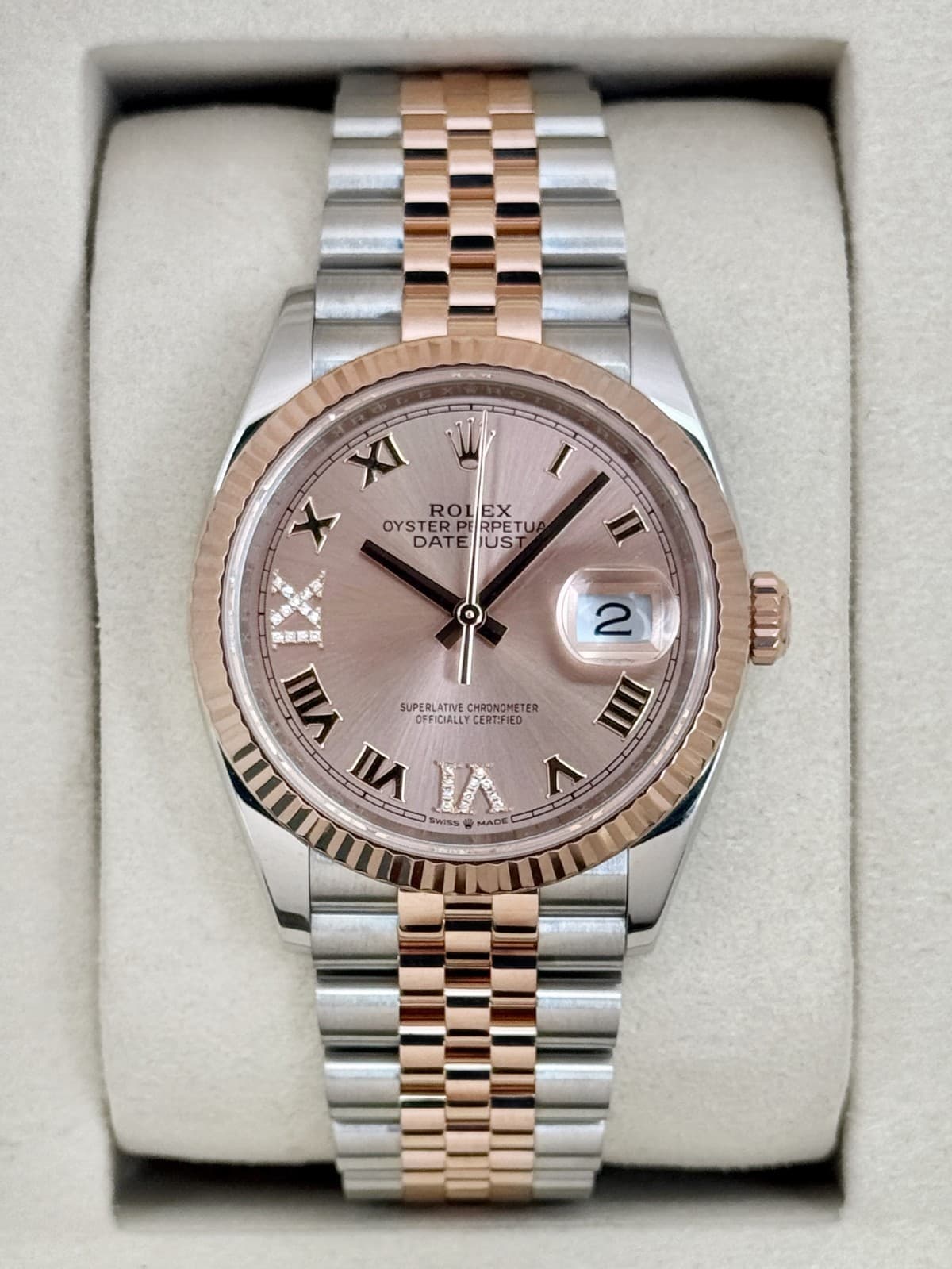 2025 Rolex Datejust 36mm 126231 Two-Tone Jubilee Rosé Diamond Dial