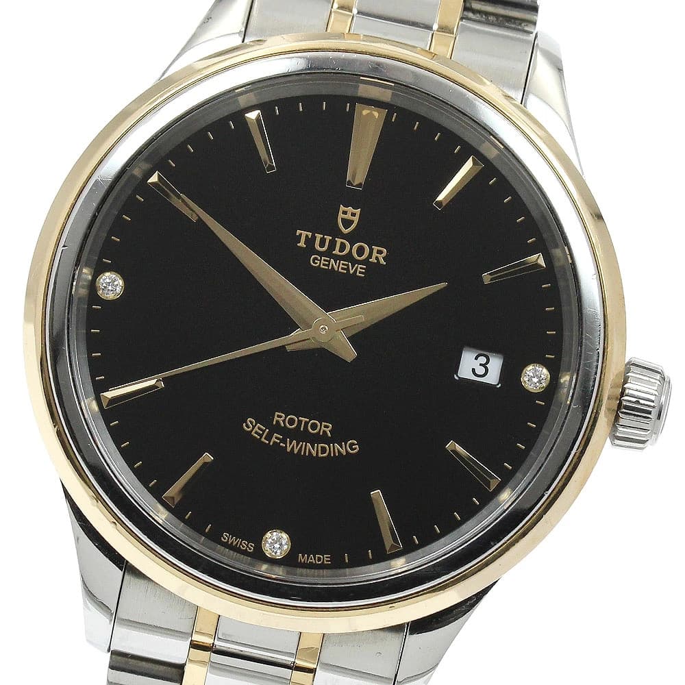 Tudor 12503 Style Yellow Gold Metal Diamond Automatic Men's Watch From Japan