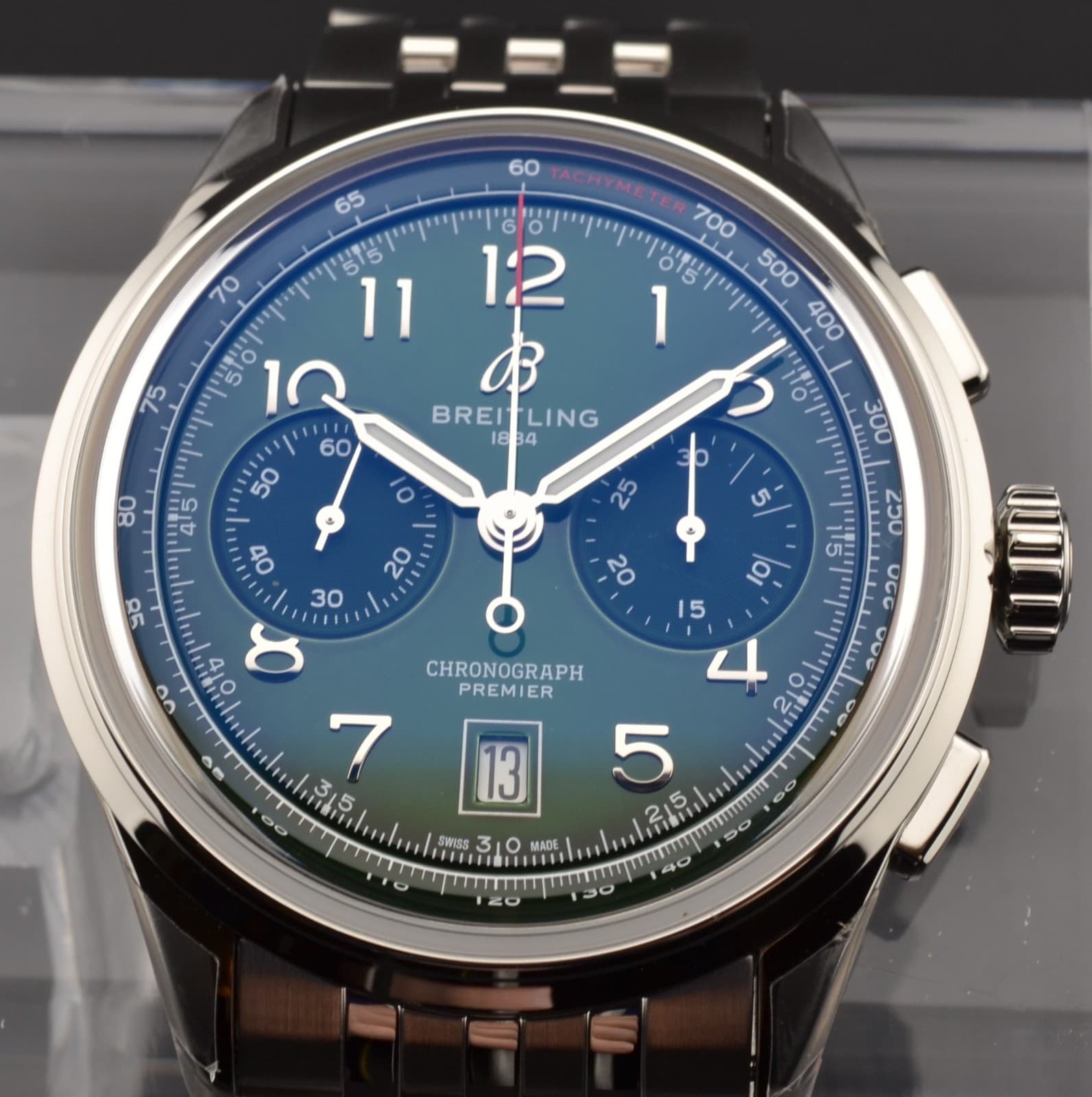 Breitling Premier B01 Chronograph 42 Watch Green Dial AB0145371L1A1