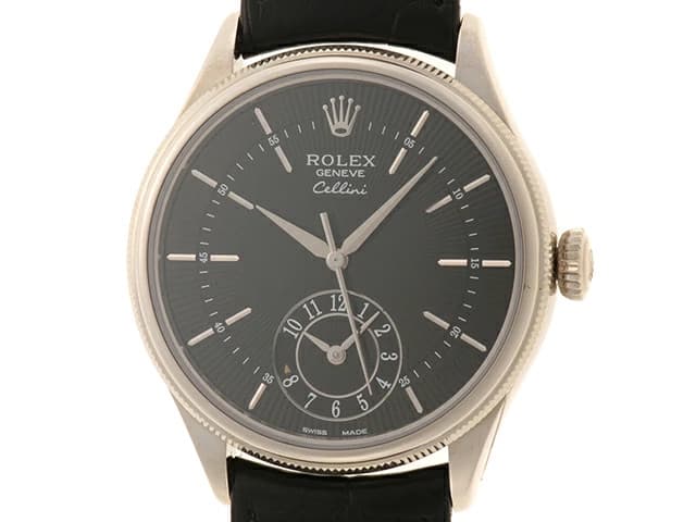 Rolex Cellini 50529 18K White Gold / 13783 39mm Black Dial Automatic #DW1674