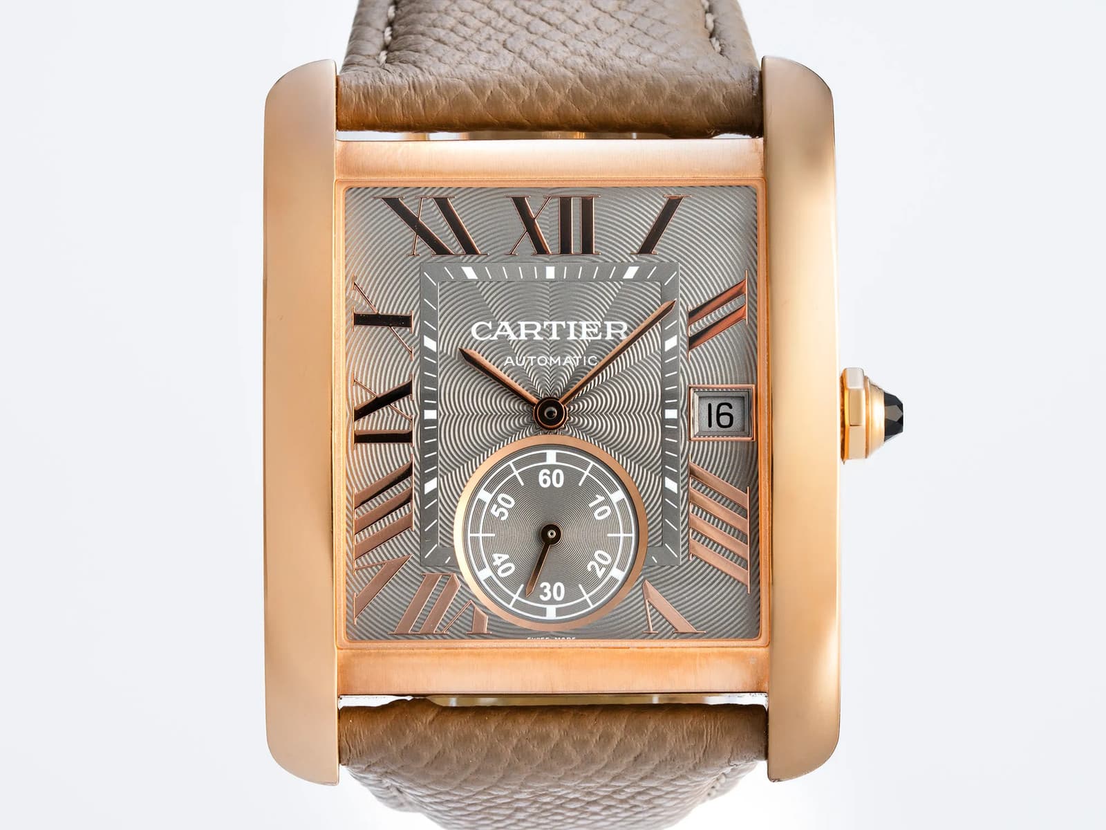 Cartier Tank MC Grey Dial 18K Rose Gold Automatic Watch WGTA0014 in FULL SET