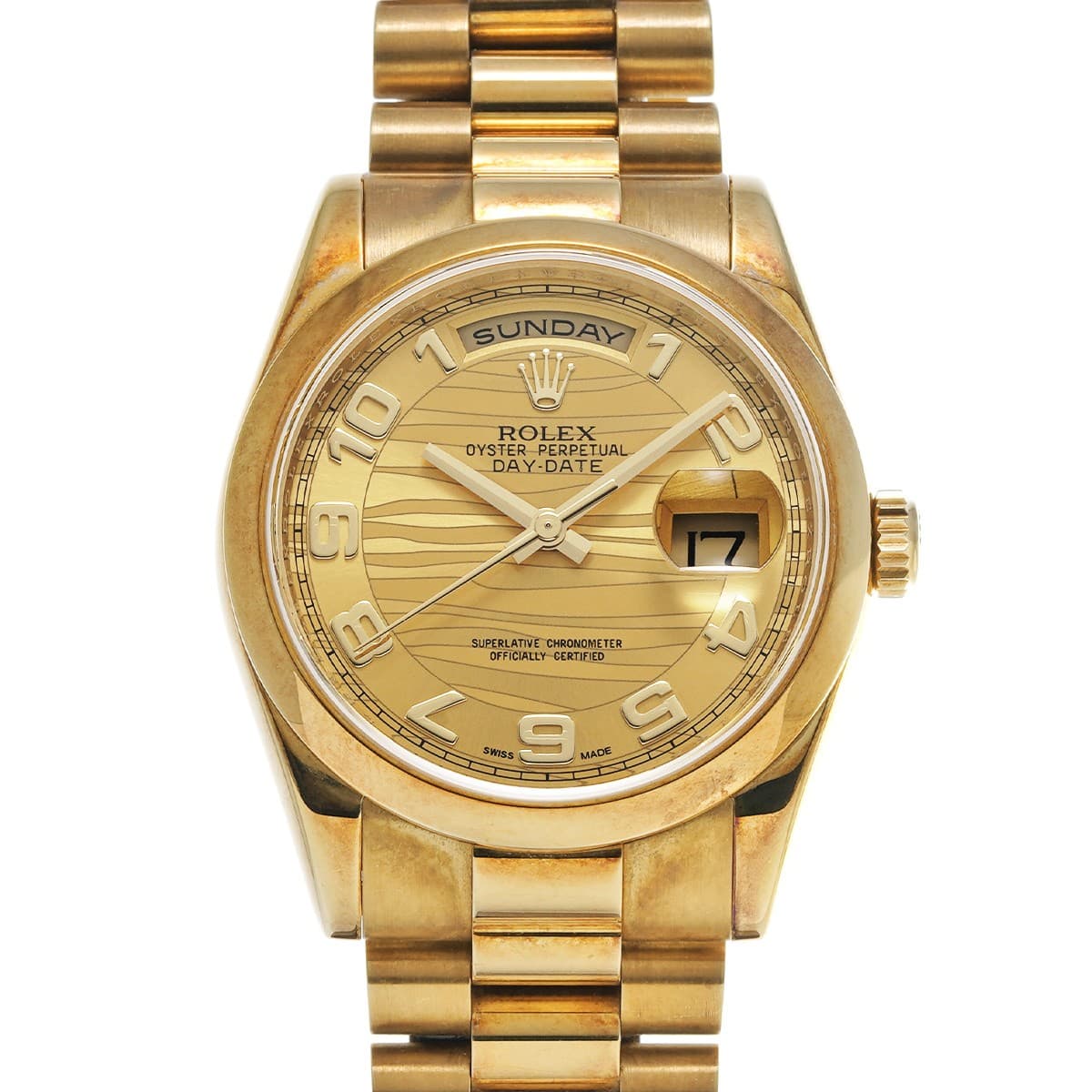 ROLEX Day-Date 118208 Champagne Wave WATCH 726787
