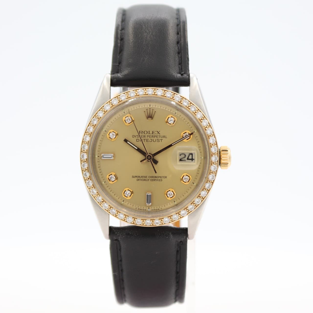 Vintage 1965 Rolex Datejust Automatic Wristwatch 1560 Steel & Gold Tone 1603