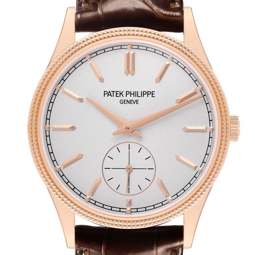 Patek Philippe Calatrava Rose Gold Silver Dial Mens Watch 6119 6119R