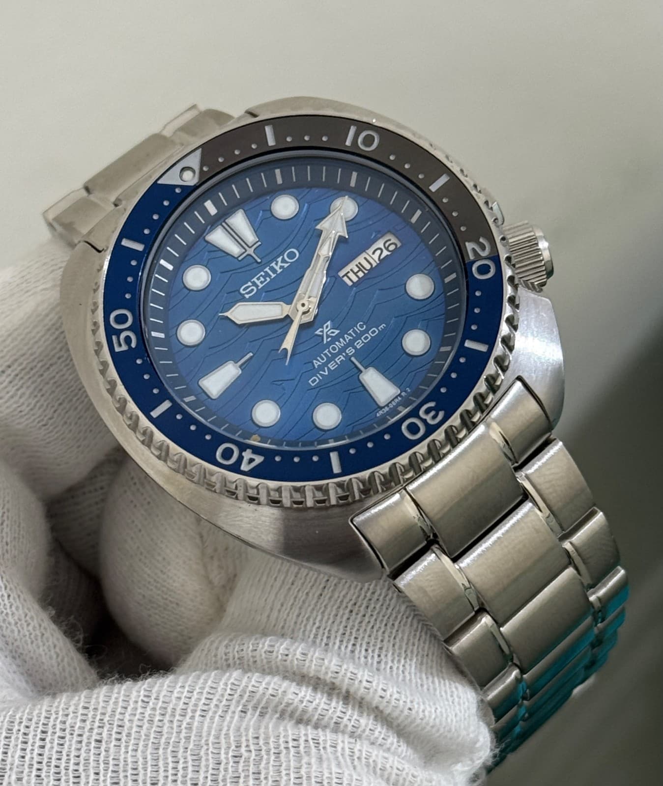 Seiko Prospex Turle SRP775 Blue Dial Automatic Diver Watch For Mens Japan 4R36