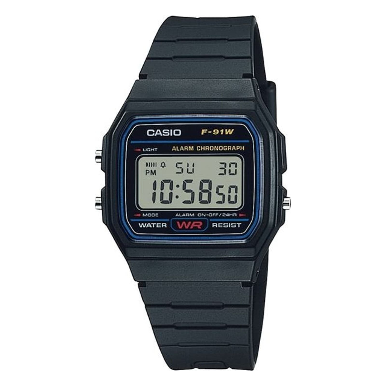 Casio F-91W-1JH Digital Alarm Watch Classic Black