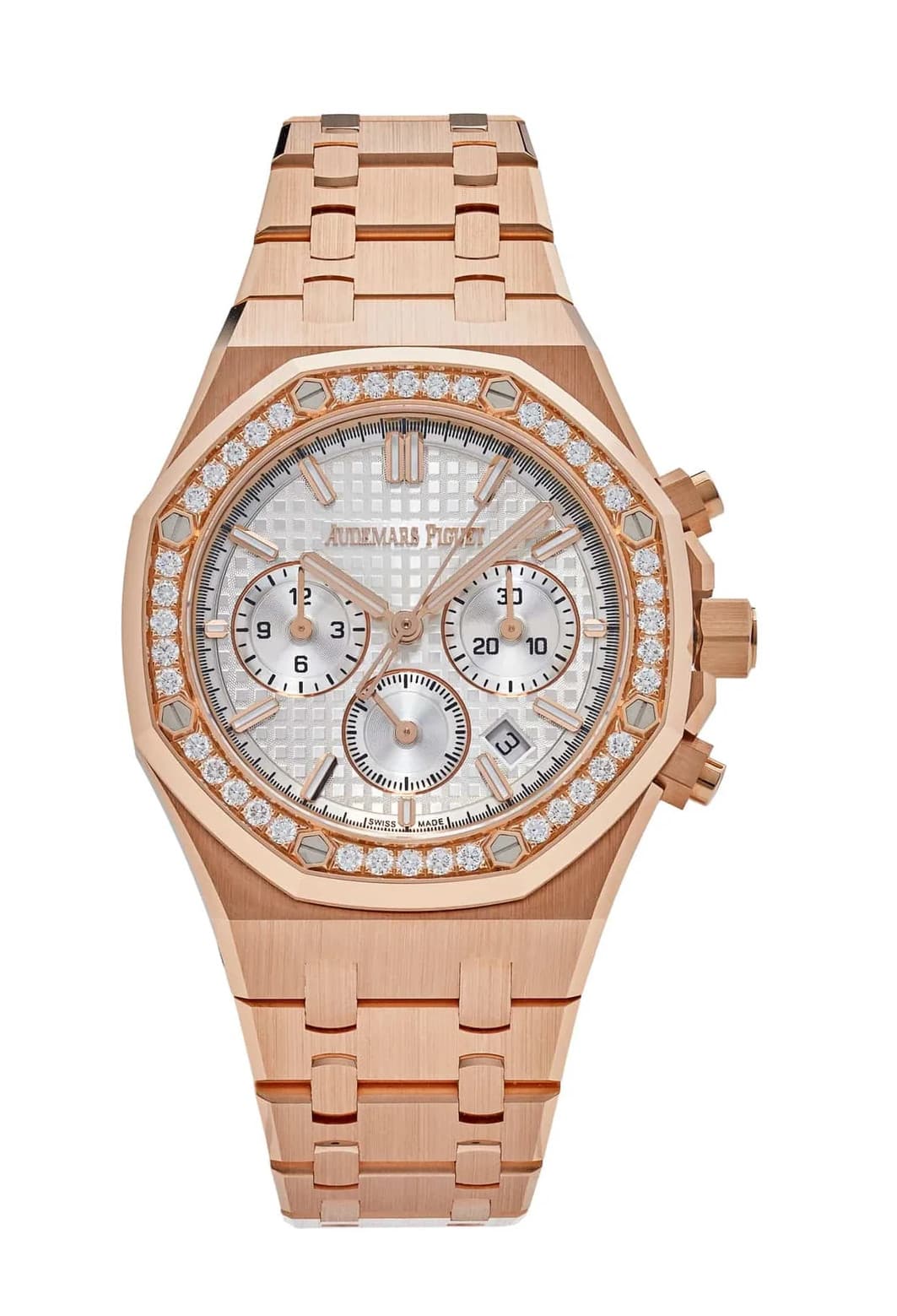 Audemars Piguet Royal Oak Chronograph 38mm Rose Gold Diamond Bezel 26715OR
