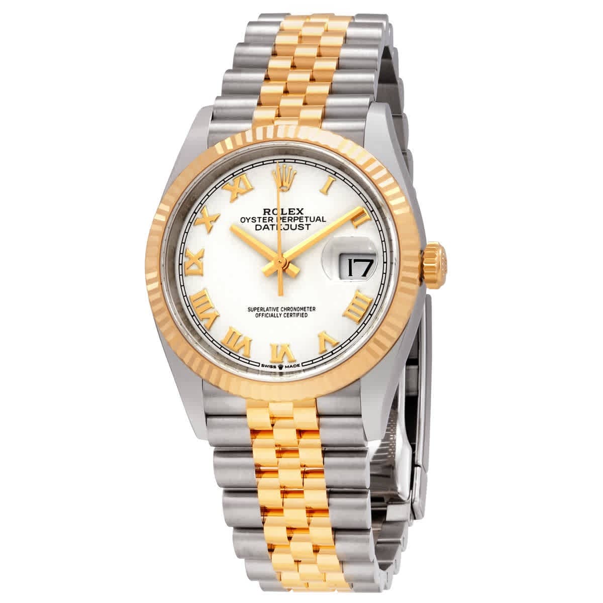 Rolex Datejust 36 White Dial Men's Stainless Steel and 18kt Yellow Gold Jubilee