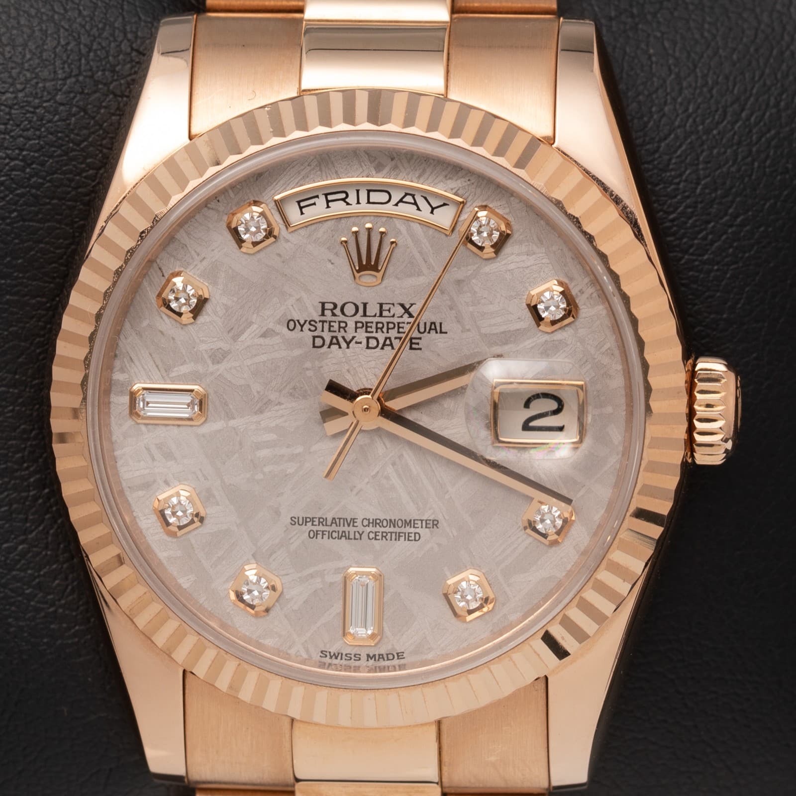 Presidential Rolex Day-Date 118235F 18K Everose Gold 36mm Watch Meteorite Dial