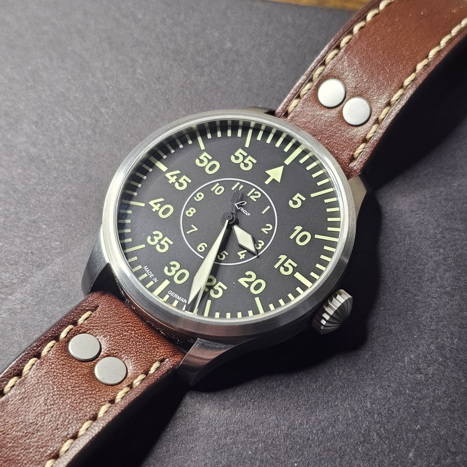 Laco Aachen 42mm Type B Flieger Automatic Pilot Watch Sapphire Crystal