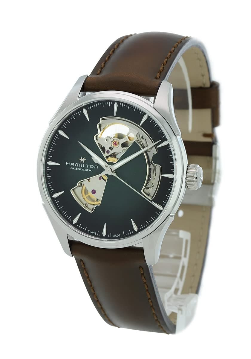 Unused HAMILTON Jazzmaster Open Heart Auto H32675560 Green Men's Watch in Box