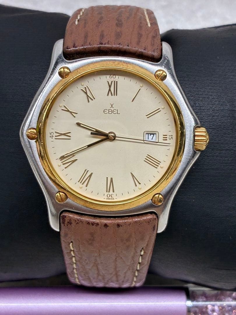 EBEL 18K Gold Bezel Men's Watch 2-Tone Quartz Used