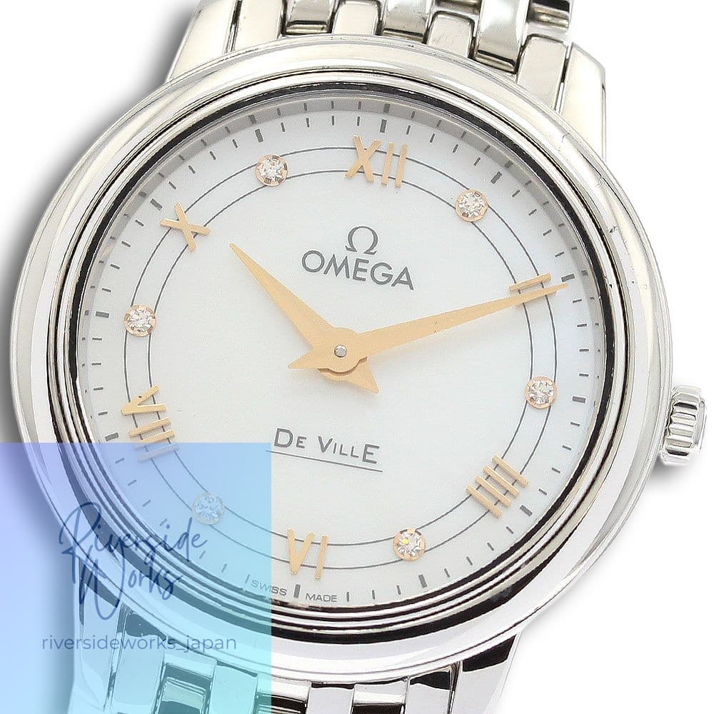 Omega OMEGA 424.10.27.60.55.001 De Ville Prestige 6P Diamond Quartz Ladies Good