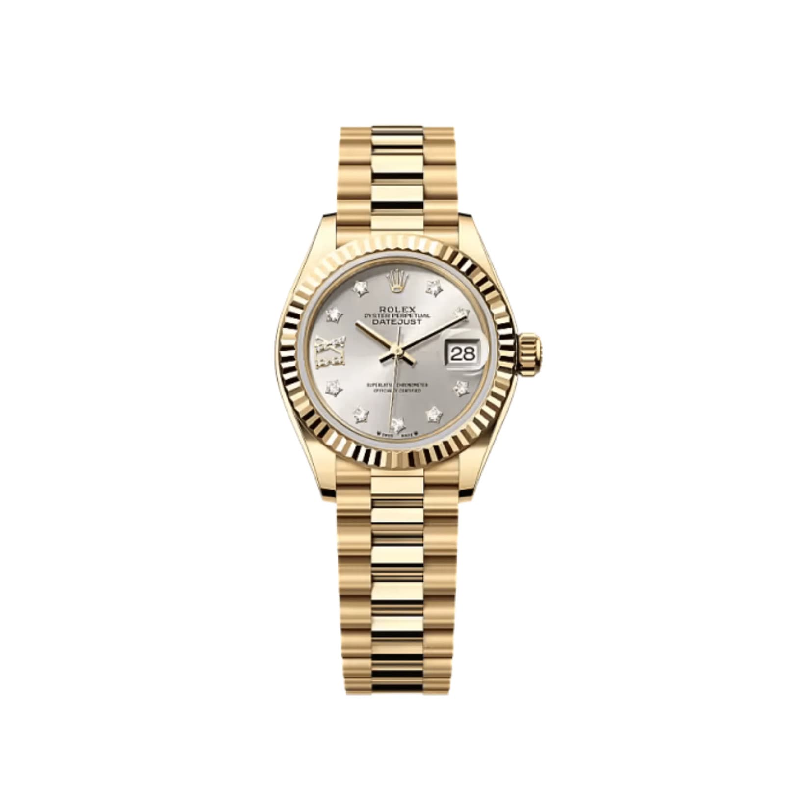 Rolex Datejust 28 279178 'Ladies' Yellow Gold Silver Diamond Dial (2025)