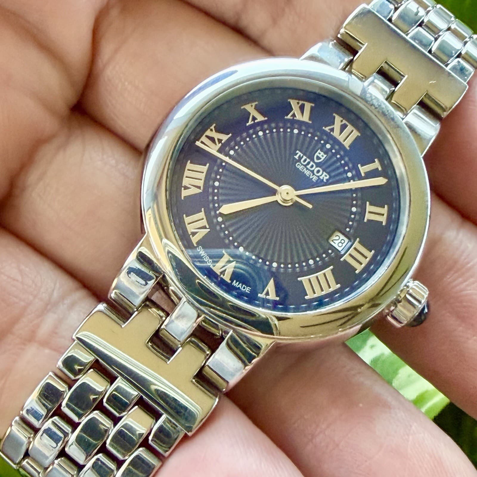 Tudor Clair De Rose Automatic Blue Dial Stainless Steel Women's 30mm Watch RUNS