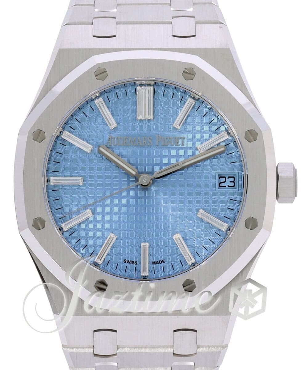 Audemars Piguet Royal Oak Blue Baguette White Gold 41mm 15510BC.OO.1320BC.01 NEW