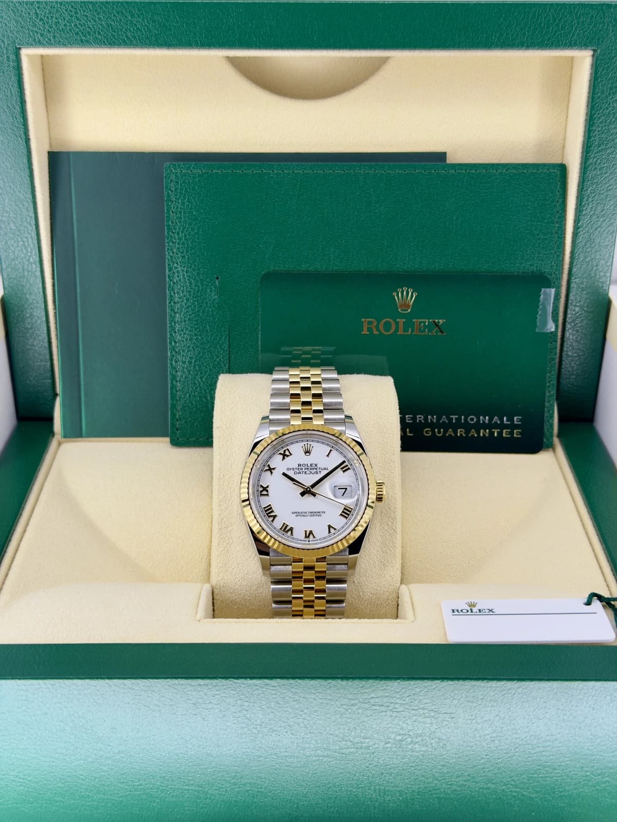 Rolex Datejust 36 White Roman Dial on Jubilee 126233 Complete 2023