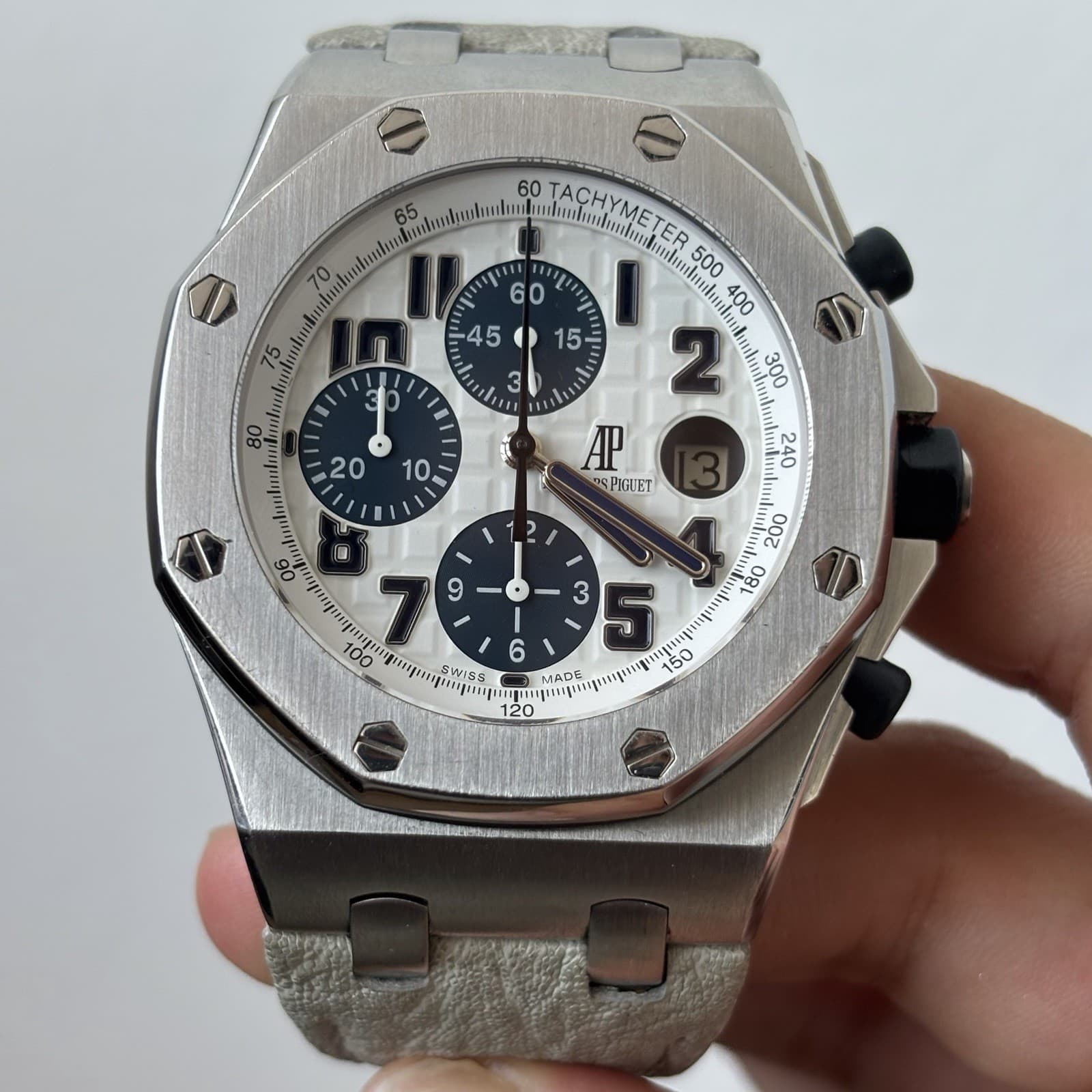 Audemars Piguet Royal Oak Offshore Navy Panda 42mm Chronograph Watch Box Service